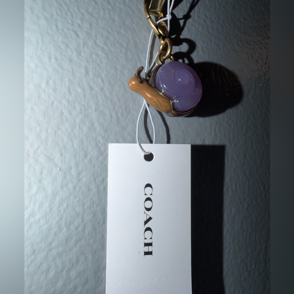 Coach Purple Snail Key Charm with Brass Clasp - Picture 3 of 5